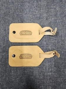 2 Vintage 80er Jahre H J Heinz Co. Leder Kofferanhänger "nie benutzt" - Bild 1 von 2
