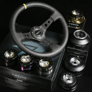 NRG 130H HUB+CARBON GEN 1.5 QUICK RELEASE+3"DISH STEERING WHEEL BLACK W/MARKING - Picture 1 of 4
