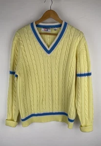 Vintage Authur Ashe Catalina gelber Pullover Tennis Herren Größe XL (HAT GEBRAUCHSSPUREN - Bild 1 von 12