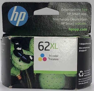 HP 62XL Tri Color Drucker Tintenpatrone Original Neu im Karton Versiegelt Ablaufdatum 03/2025 - Bild 1 von 2