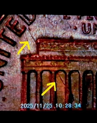 Die Clash - Rotated Dies Rev ~ 1968 D Lincoln Cent 1C ~ Mint Error Penny ~ UNC  - Image 1 of 4