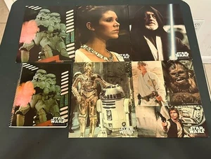 Vintage 1977 Star Wars Spiral Notebook + 5 Folders Luke Leia Han Obi Wan R2D2 - Picture 1 of 7