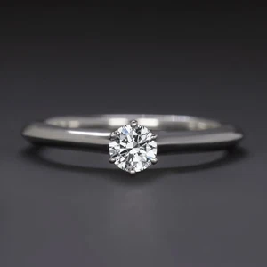 AUTÉNTICO ANILLO DE COMPROMISO DE DIAMANTES TIFFANY & CO 0,22 quilates F VS1 SOLITARIO DE PLATINO - Imagen 1 de 3