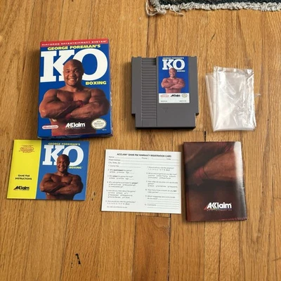 George Foreman's KO Boxing (Nintendo, 1992) w/ Manual, Sleeve & Box Has Poster! - Image 1 of 4