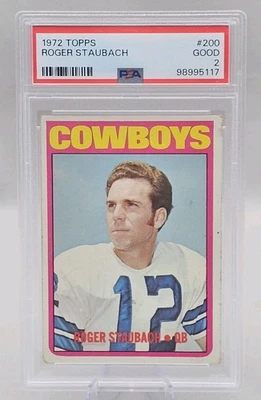 1972 Topps Roger Staubach #200 Rookie PSA 2 GD. Salón de belleza, ¡hermosamente centrado! Foto 1 de 2