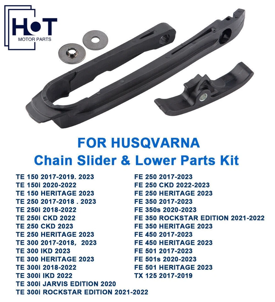Deslizador de cadena basculante para Husqvarna 150 250 300 350 450 501 TE FE TX 2017-2023 Foto 1 de 4