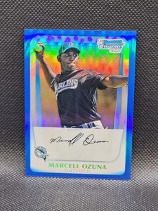 2011 Bowman Chrome MARCELL OZUNA rifrattore blu 224/250 RC 1° Marlins - Braves - Foto 1 di 2