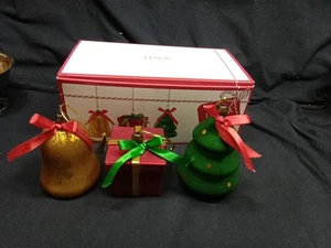 3er Set Lenox Glas hängend Weihnachtsschmuck Glocke, Baum und Geschenk mit Box - Bild 1 von 20