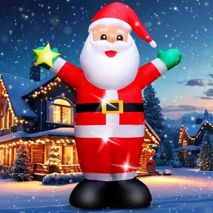 Christmas Inflatables Santa Outdoor Decoration: 8FT Blow Up Santa Claus Built... - Picture 1 of 6
