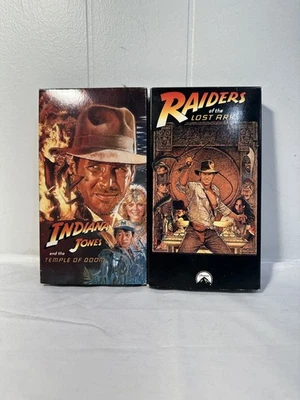 Indiana Jones Raiders Of The Lost Ark & Temple Of Doom First Edition VHS VG - Image 1 of 4