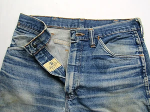 Vtg 1960s Wrangler Blue Bell Flare Leg Denim Jeans 29 x 31.5 Bell Bottom Hippie - Picture 1 of 19