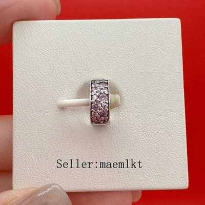 Nuevo Dije Clip Pavé Rosa Plata de Ley 925, Dije para Pulsera,Dije Clip Foto 1 de 3