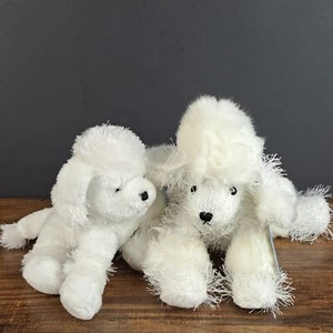 2 Webkinz & Lil' Kinz White Poodle Plush Stuffed Animals Sealed Code HM014 HS014 - Picture 1 of 14