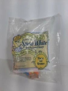 1992 McDonald's Disney's Snow White And The 7 Dwarfs Happy & Grumpy Toy NIP - Picture 1 of 2