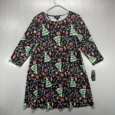 Decoraciones navideñas vestido de cambio elástico salón dormir camisón mediano Foto 1 de 4