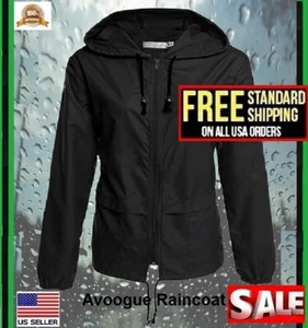 Avoogue Raincoat Women Lightweight Waterproof Rain Jackets Packable Outdoor Hood - Picture 1 of 9