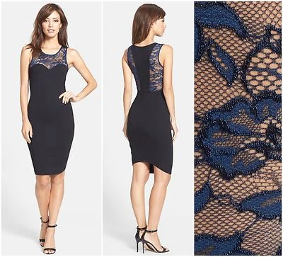 FELICITY & COCO  LACE  INSET  PONTE  SHEATH  BODYCON  DRESS  Sz S    NEW   $118 - Image 1 of 2