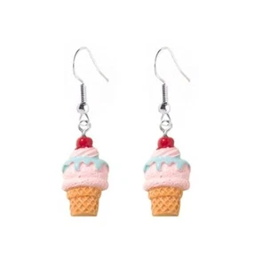 1 Pairs Unique Cute Colorful Ice Cream Drop Earrings for Women Girls 3D Ice Crea - Picture 1 of 6