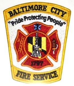 BALTIMORE CITY MARYLAND MD Feuerwehr Aufnäher EMS Rettung öffentliche Sicherheit STATUE - Bild 1 von 1