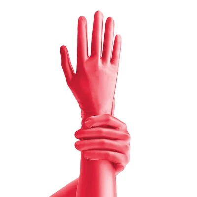 2023 AMORESY Women's Sexy Glossy Shiny Silky Gloves Five-Finger Long-Sleeved - Image 1 of 4