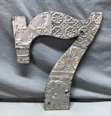 Techo decorativo de hojalata salvamento 16" retazos plateados de colección número 7 metal 218-25B Foto 1 de 4