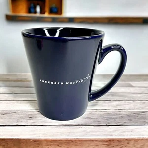 Lockheed Martin Navy Blue Coffee Mug Double Sided Logo New - Picture 1 of 4