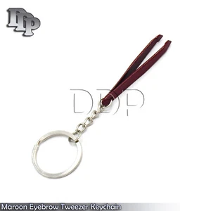 Eyebrow Tweezer Maroon Color Key Chain Dental Instruments - Bild 1 von 3