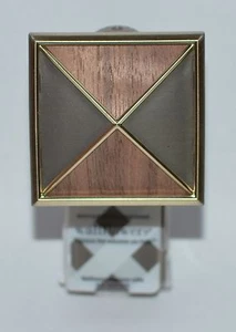 BATH & BODY WORKS WOOD METAL TEXTURED SHIELD SQUARE WALLFLOWER PLUG IN HOLDER - Picture 1 of 4
