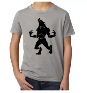 Werwolf Halloween Kinder T-Shirt, Kinder Grafik T-Shirts, lustige Halloween T-Shirts! - Bild 1 von 7