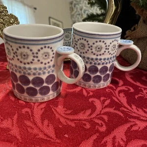 2 Anthropologie Keks Kaffeebecher Teetassen 8 Unzen Geschenkidee Neu mit Etikett - Bild 1 von 4