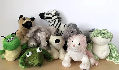 9 Ganz Webkinz Plush Stuffed Animal Kids Toys Frog Cat Elephant Zebra Polar Bear - Image 1 of 3