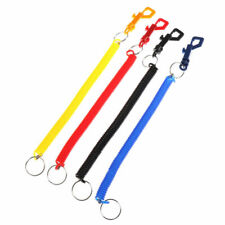 Spiral Clip On Ring Stretchy Elastic Coil Spring Retractable Keyring Key Chain