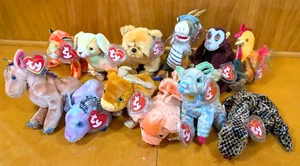 TY Beanie Babies ZODIAC Set 2000' Complete 12 Plush Chinese NewYear VTG NOS MWMT - Picture 1 of 11