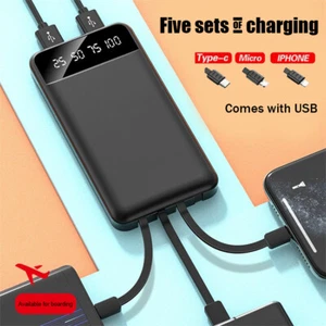 Portable Power Bank 10000mAh Power Bank - with 4 built-in cables Power Bank - Picture 1 of 5