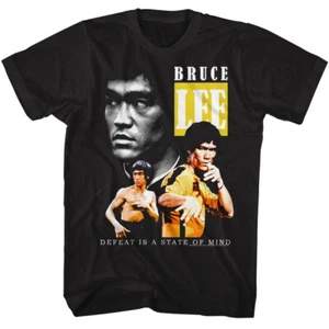 Bruce Lee Martial Arts Tripple Exposure Defeat Is A State Of Mind Men's T Shirt - Picture 1 of 5