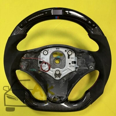 LED Carbon Fiber Steering Wheel fits For BMW M3 E88 E90 E91 E92 2005-2012 - Image 1 of 4