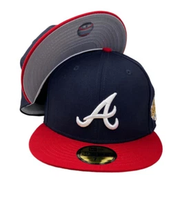 Atlanta Brave World Series Navy blue Red New Era 59 fifty Fitted Hat cap - Picture 1 of 8