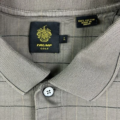 Donald Trump Polo Shirt Golf Casual Double Mercerized Cotton Embroidered Mens L - Image 1 of 4