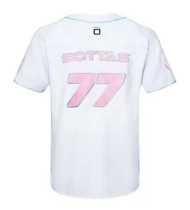Stake F1 Kick Sauber Men's Miami GP Flamingo White Baseball Jersey - Bottas/Zhou - Picture 1 of 27