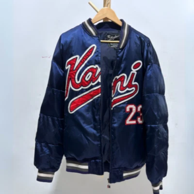 Chaqueta acolchada acolchada Karl Kani azul vintage ropa exterior talla XL entrega gratuita Foto 1 de 4