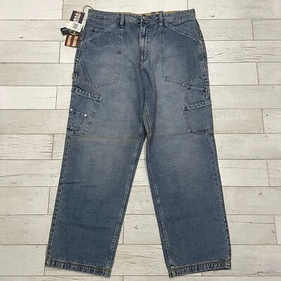 Phat Farm Jeans Mens 39x33* Blue Hip Hop Y2K Baggy Utility READ Faded - Image 1 of 4