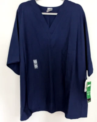 Fundamentals Unisex One pocket, V-Neck Scrub Top, Sz. 4X, Color ~ Navy ~ NWT - Image 1 of 4