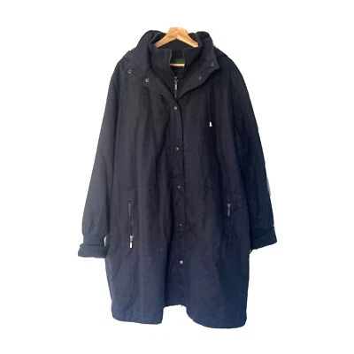 90s Vintage Hunters Run Navy Parka 1X Insulated Squall Hooded Coat - Image 1 of 3