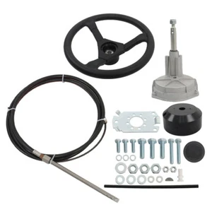 Boat Rotary Steering System Outboard Kit 10-17FT Boat Cable With 13.5" Wheel - Bild 1 von 13
