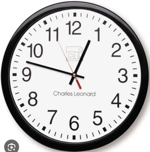 Charles Leonard Inc. by Rauland -Borg Model: WCA1312B wall clock 13" NIB - Picture 1 of 6