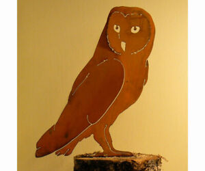 Garden BARN OWL, Bird Silhouette Rusty Metal, Steel Rustic Art Made in USA