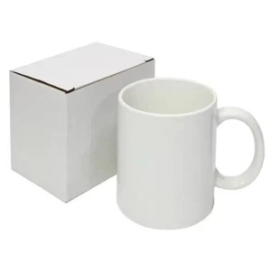 Tazas de café en blanco lisas de sublimación blancas de cerámica - Paquete de 3 - 11 OZ cada una - Imagen 1 de 4
