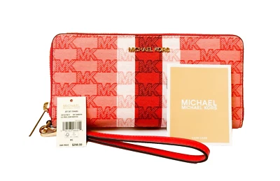 Cartera Continental Grande de Viaje Michael Kors Jet Set MK Sangría Oscura Multi Foto 1 de 4