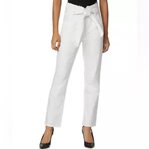 Hudson Remi Womens White High Rise Paper Bag Jeans Sz 24 - Picture 1 of 13