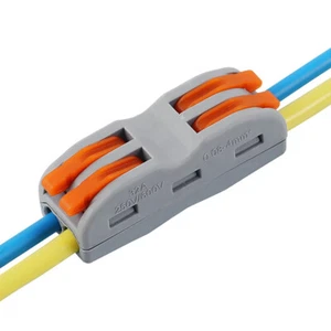 10Pcs 2 Way Reusable Spring Electrical Lever Connector Wire Cable Terminal Block - Picture 1 of 8